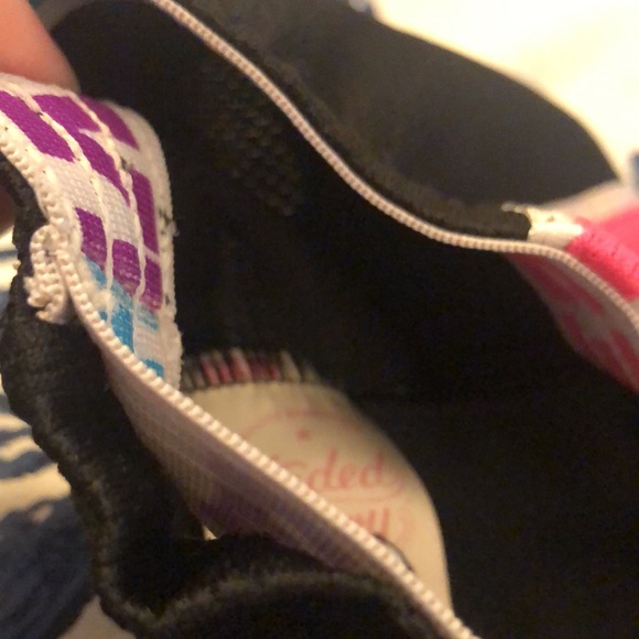 👧Black Mesh Exercise Pink & White Striped Shorts w/ Adorable Waistband👧 - Picture 4 of 6